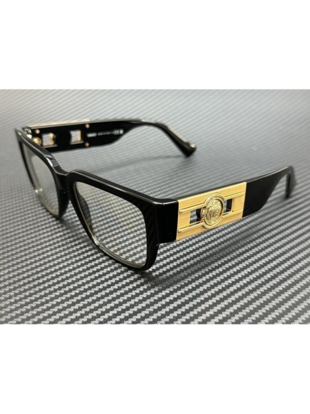 New Versace Men Black Gold Eyeglasses 55-18-140